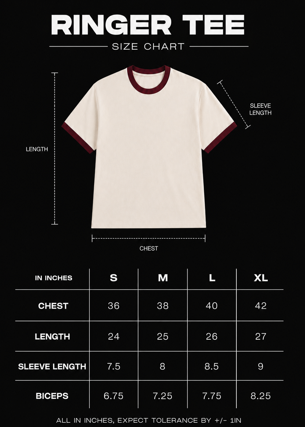 Dryft Studios Saint Club Ringer Tee — Off White / Maroon