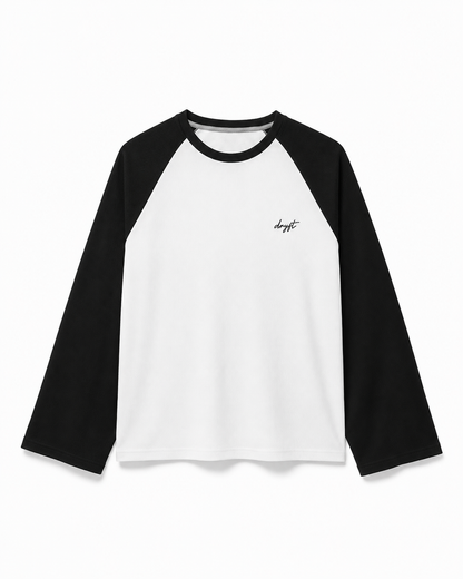 Raglan Waffle Black T-Shirt