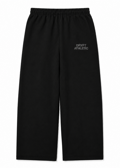 DRYFT Athletic Wide Leg Sweatpants — Black