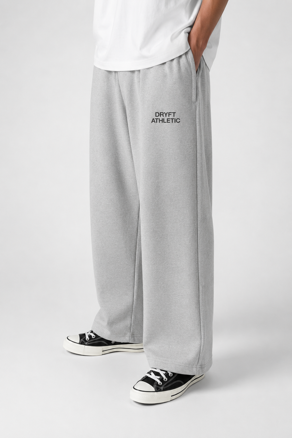 DRYFT Athletic Wide Leg Sweatpants — Grey-thumbmail-3
