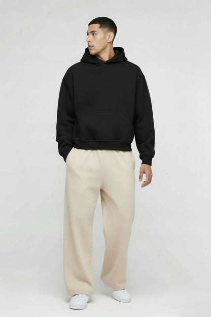 The Essential Black Oversized Hoodie | Premium Heavyweight Blank