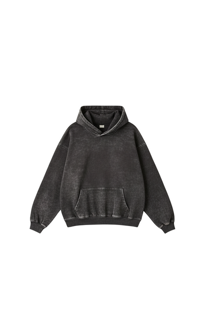 Oversized Stone Wash Heavyweight Hoodie | Vintage Streetwear Fit (No Drawstrings)