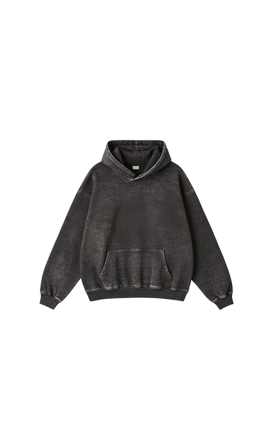 Oversized Stone Wash Heavyweight Hoodie | Vintage Streetwear Fit (No Drawstrings)