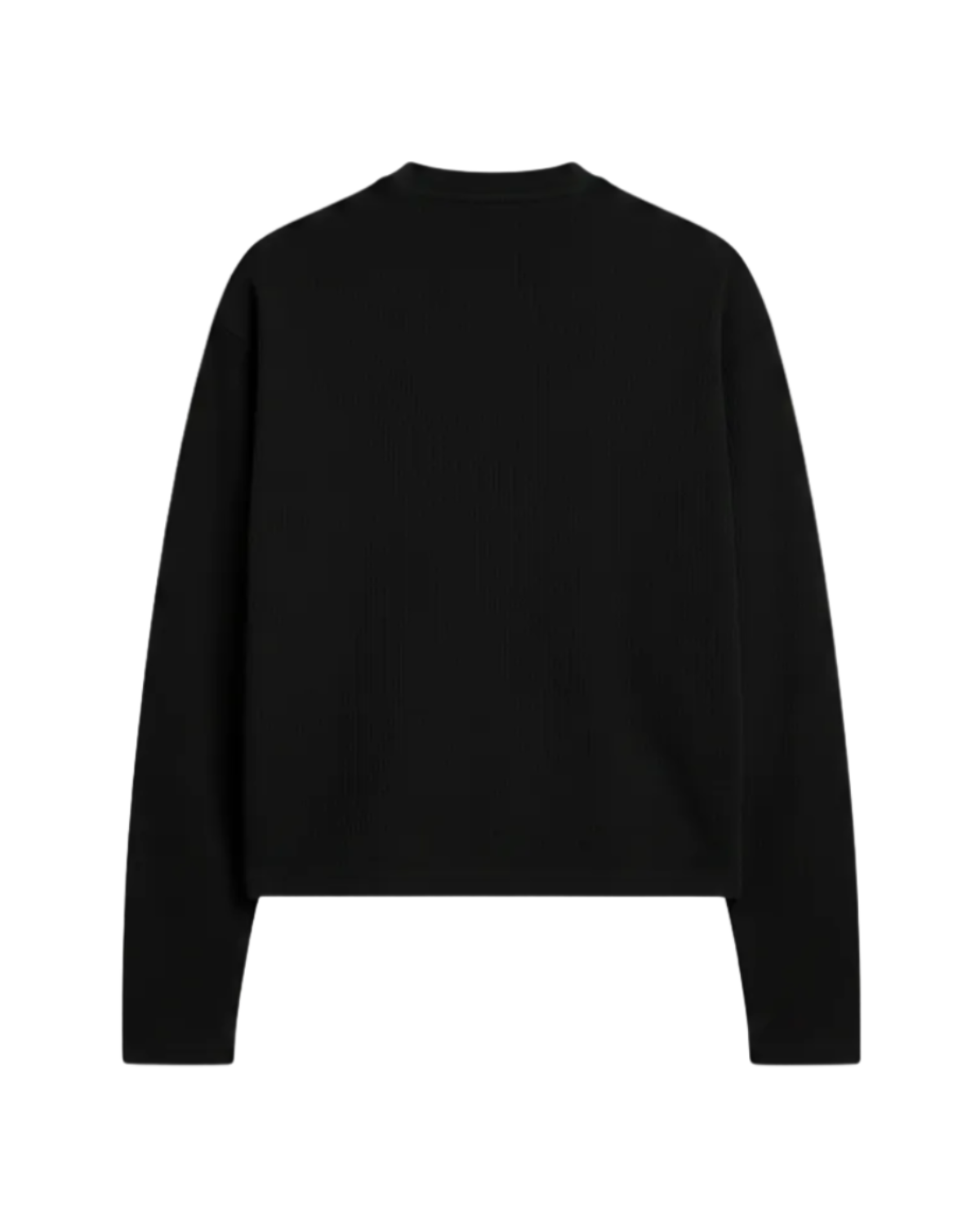 BLACK WAFFLE CROP TEE — 240 GSM-thumbmail-2