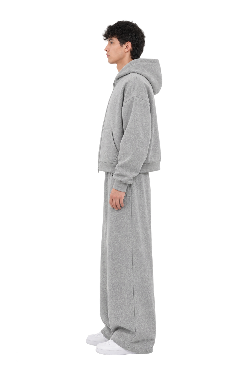 Grey Boxy Dual Zipper Hoodie-thumbmail-5