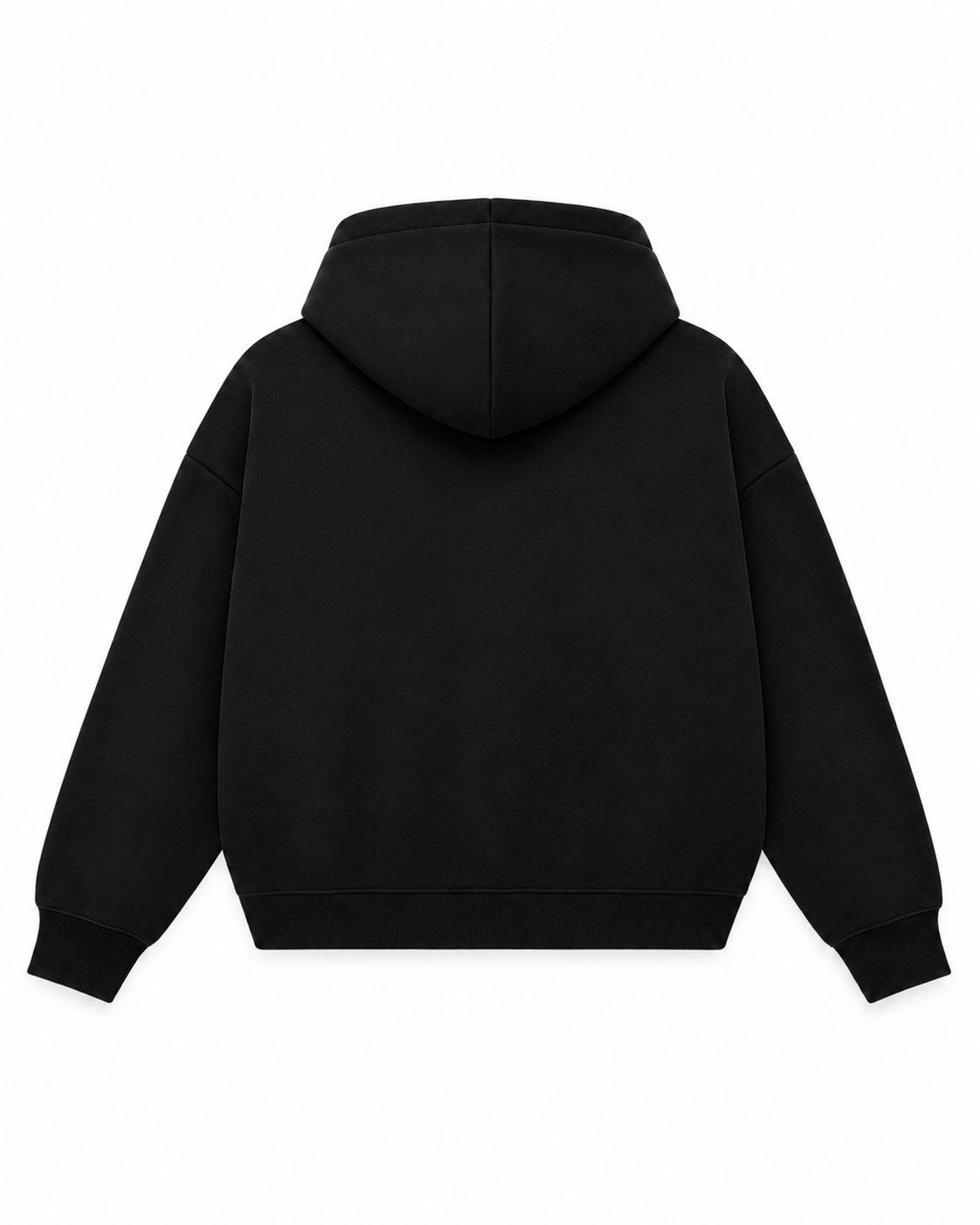 Black Boxy Dual Zipper Hoodie-thumbmail-2