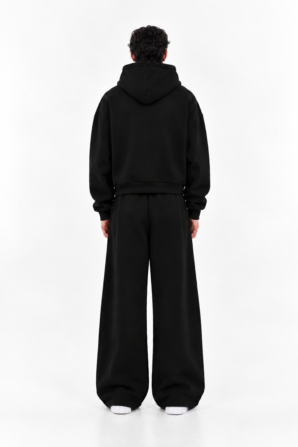 Black Boxy Dual Zipper Hoodie-thumbmail-4