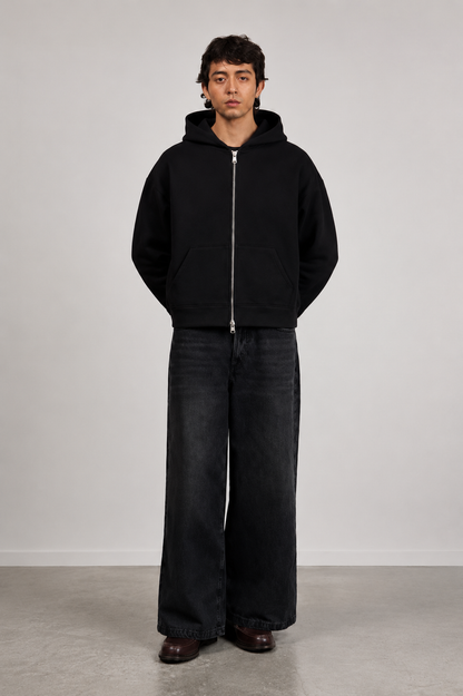 Men’s Premium Dual Zipper Black Hoodie