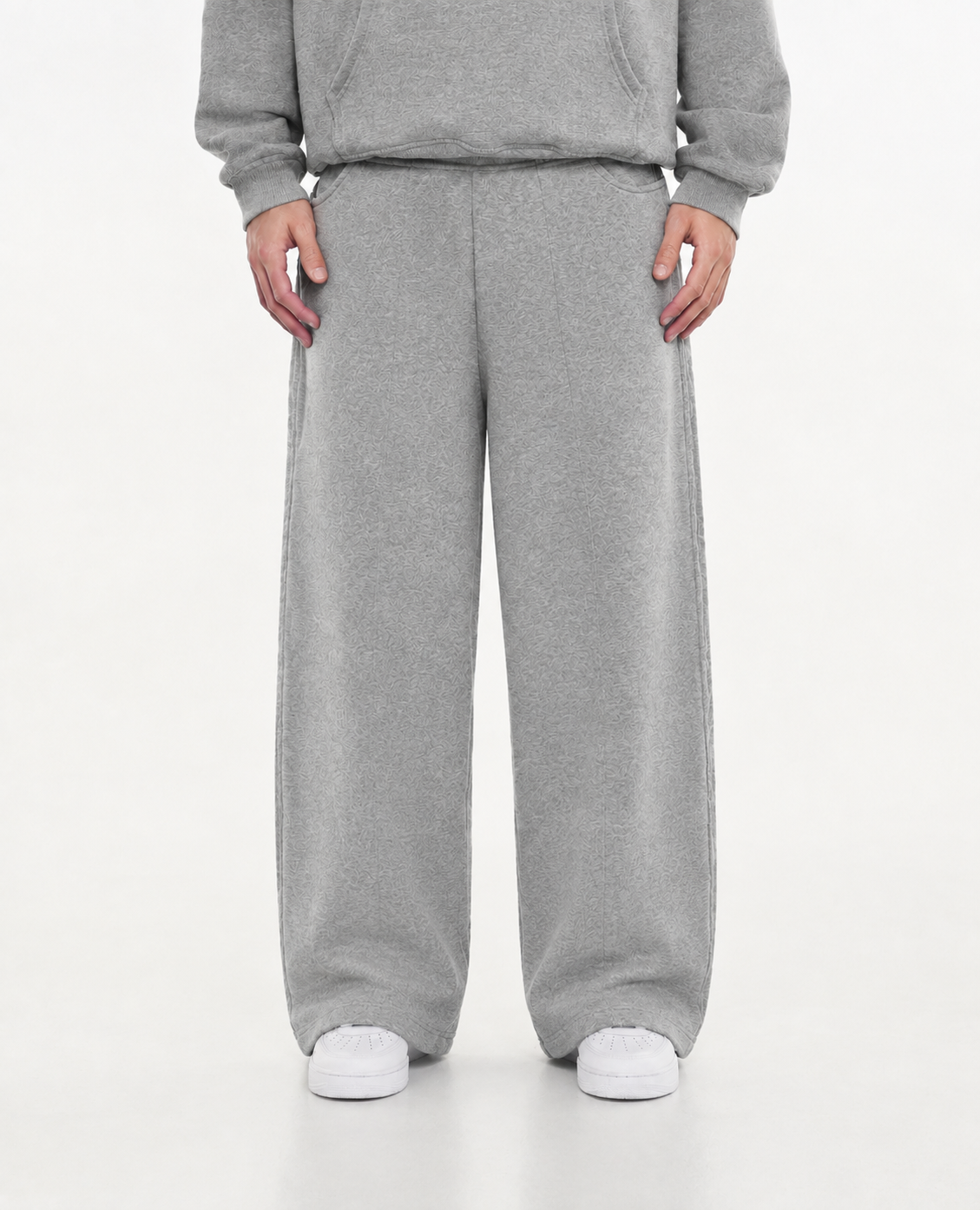 360 GSM Grey Cozy Baggy Sweatpants-thumbmail-1