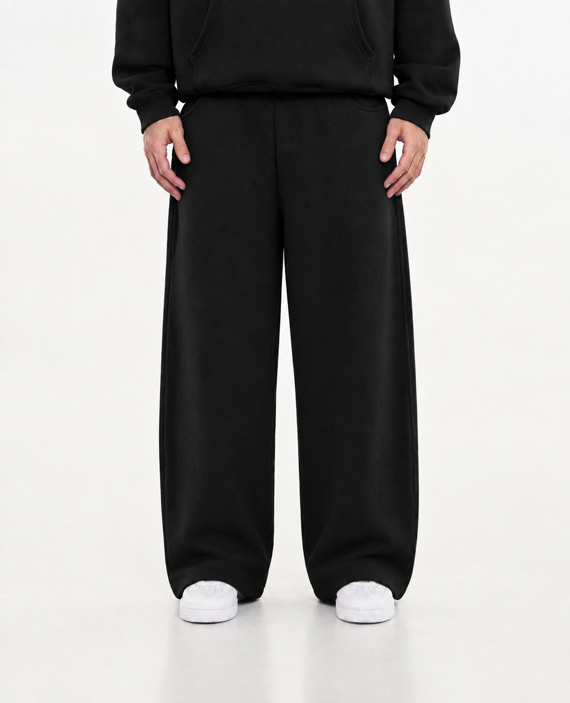360 GSM Cozy Black Baggy Sweatpants