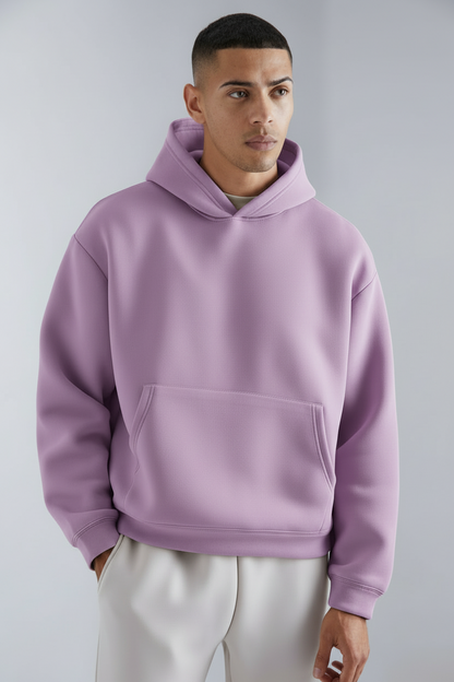 Premium 350 GSM Solid Lavender Oversized Hoodie