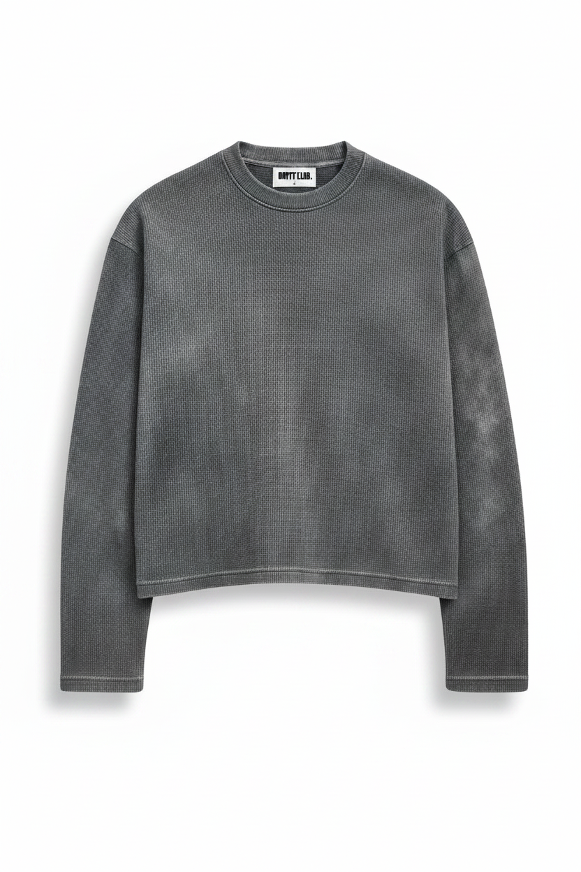 Acid Wash Waffle White BG