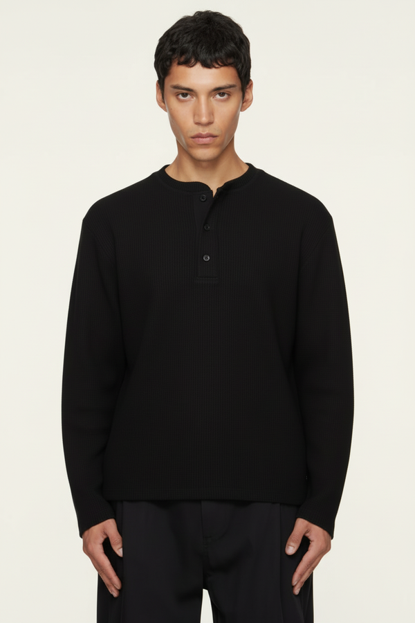 Black Henley Black Buttons