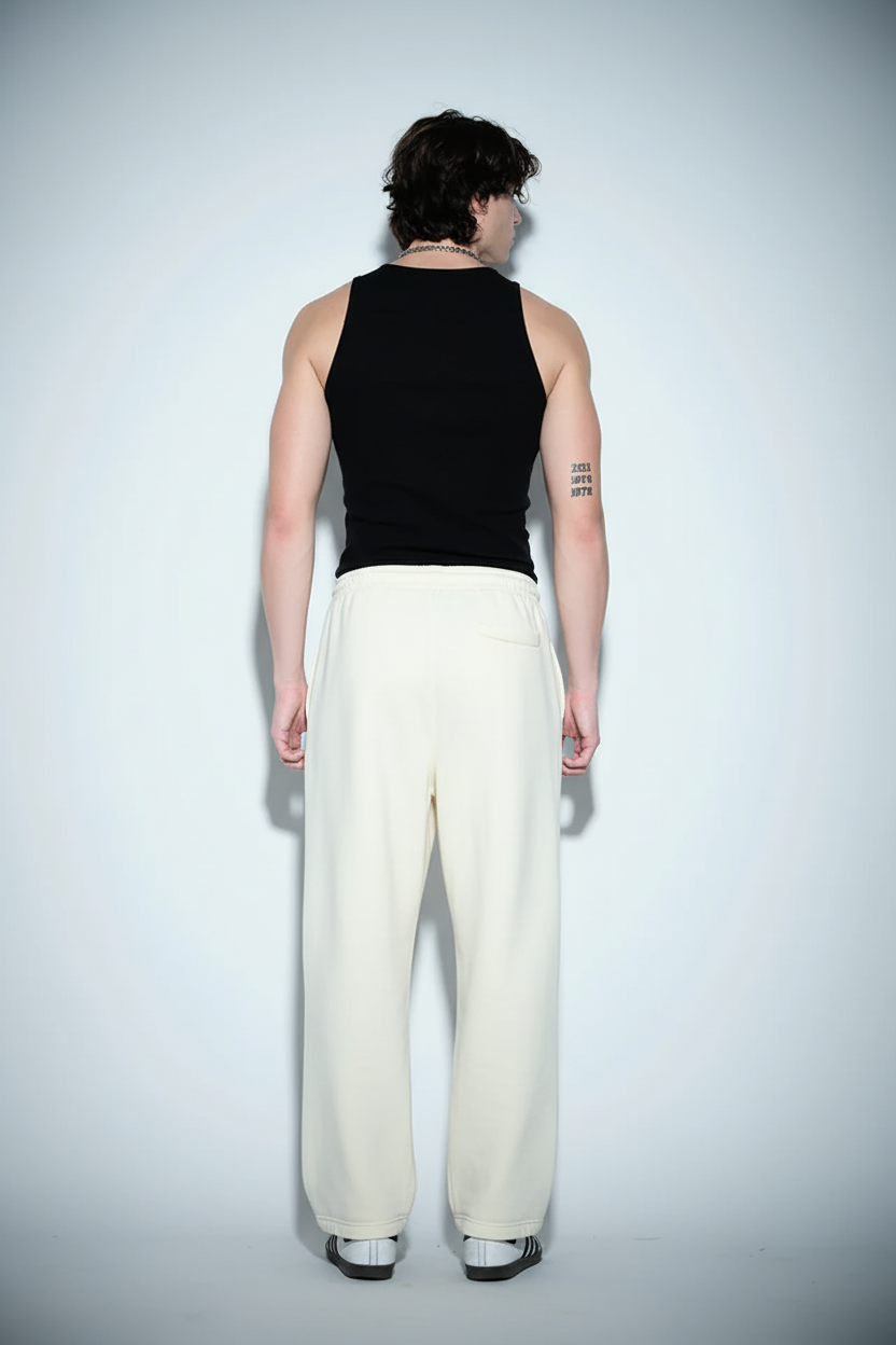 Dryft Off-White Sweatpants Straight Leg