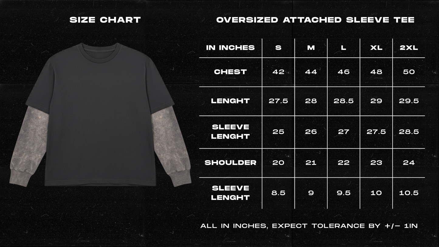 Syndicate Graphic Oversized T-Shirt - Black with Tribal Sleeves