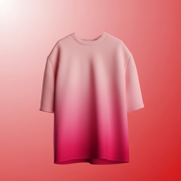 Pink Sunfade ombre wash boxy fit tshirt