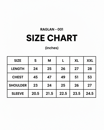 Raglan Size Chart 4:5