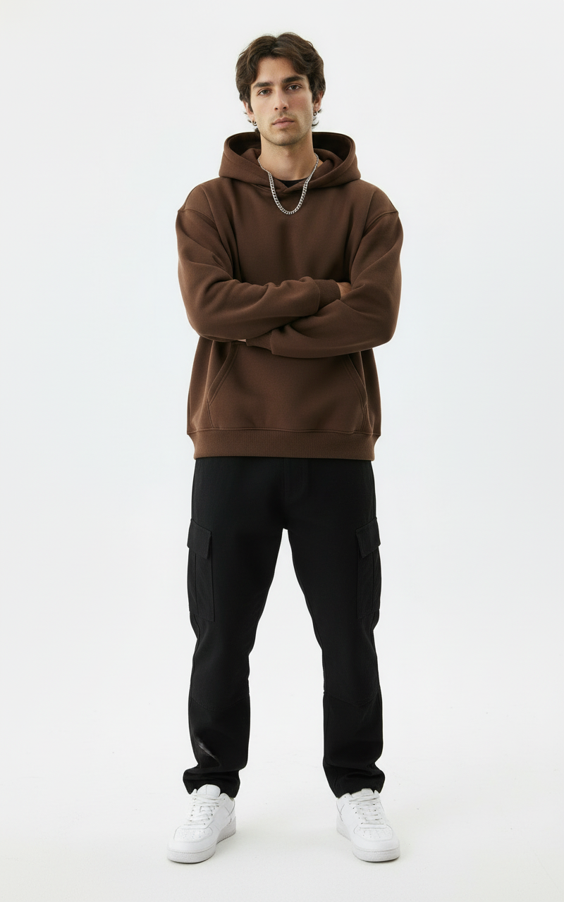 Rahul Brown Hoodie Arms Crossed