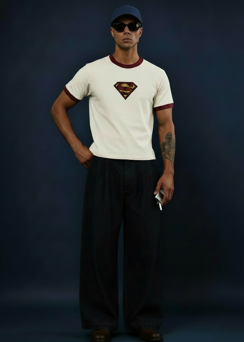 Superman Tee - Matched Flat Lay Logo Size