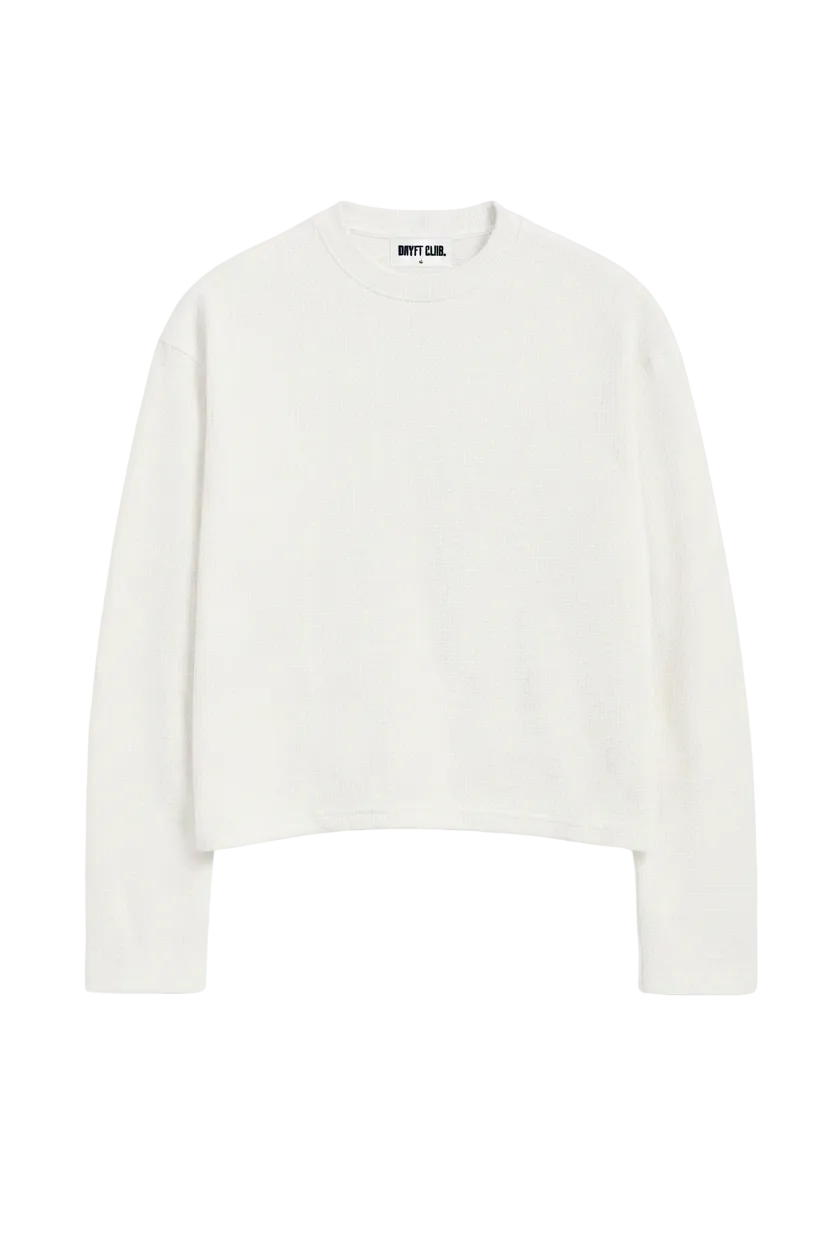 White Sweatshirt Dryft Club Label